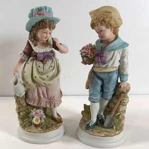 Victorian Boy & Girl Figurines By Andrea